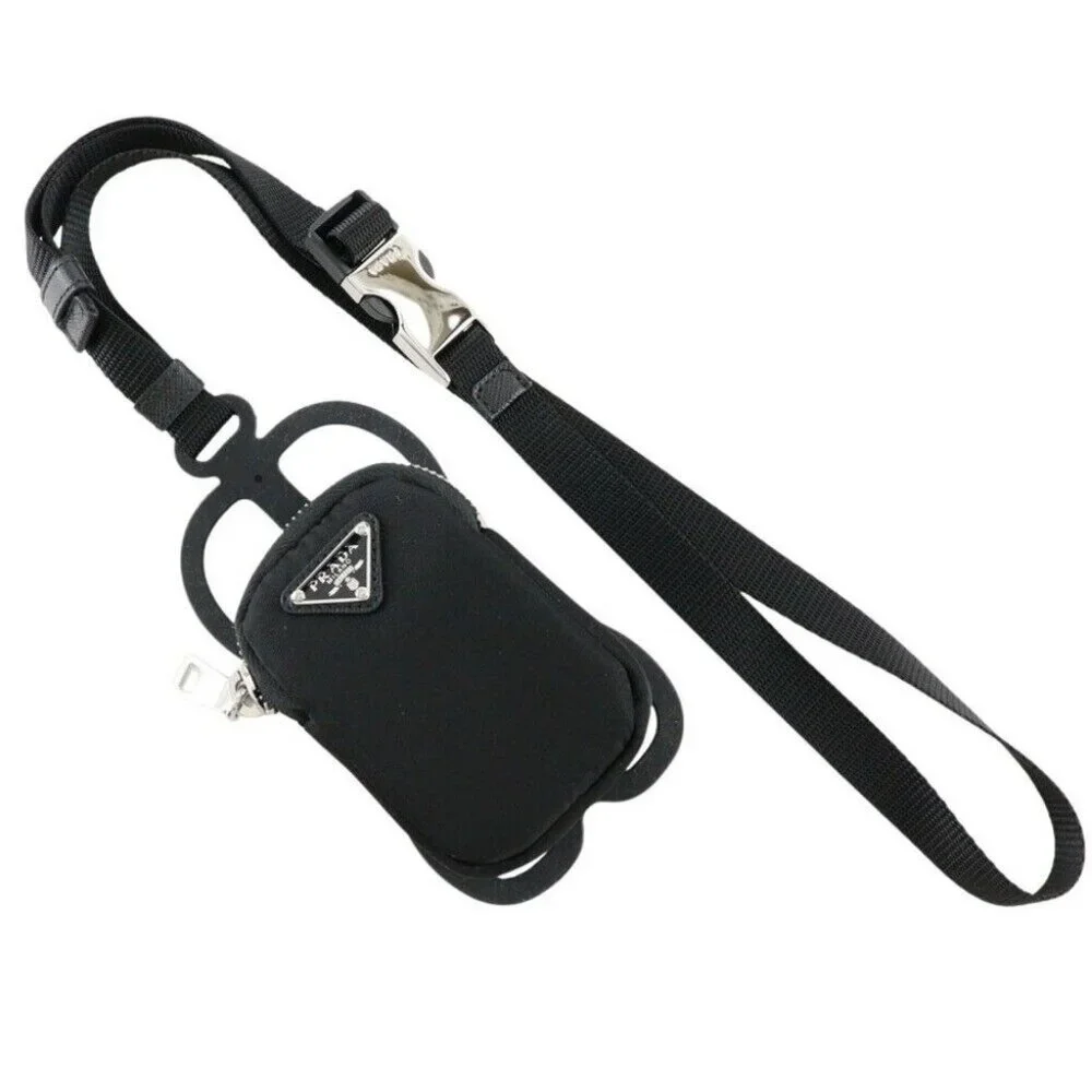 PRADA Smartphone holder with pouch Smartphone case 1ZT016 2DMJ NERO black ...